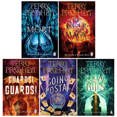 BOOKS4PEOPLE Terry Pratchett Discworld Novels Series 5 Books Collection Box Set (The Colour Of Magic, Equal Rites, Mort, Guards Guards & Going
