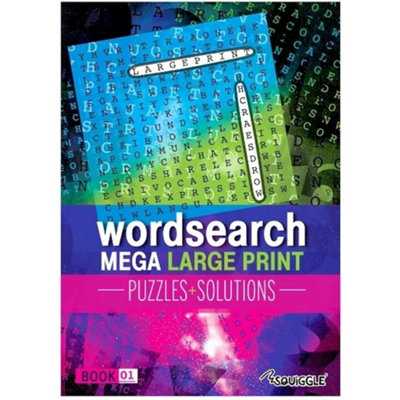 B&Q -  A4 Mega Large Print Modern Word Search Book 30 Word Search Puzzles With Fun And Challenging Grids Large Print Format Clear