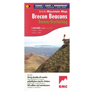 British Mountain Map Brecon Beacons BMC Approved Waterproof Lightweight Hiking - Image 8