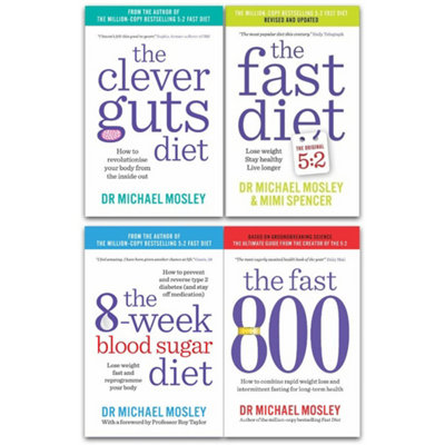 BOOKS4PEOPLE Fast Diet8-Week Blood Sugar DietClever Guts DietFast 800 4 Books Collection Set from B&Q