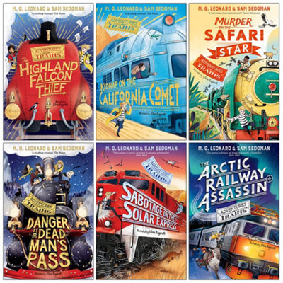 TUS Adventures On Trains Series 6 Books Collection Set By M. G. Leonard & Sam Sedgman (Danger At Dead Man's PassOn The Safari Star, from B&Q