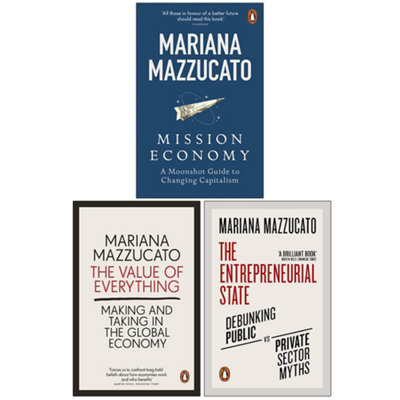BOOKS4PEOPLE Mariana Mazzucato Collection 3 Books Set (Mission EconomyThe Value Of EverythingThe Entrepreneurial State)