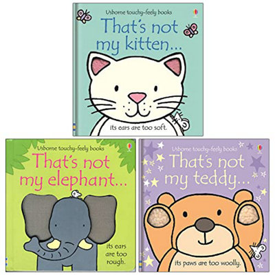 BOOKS4PEOPLE Thats Not My Touchy Feely Series Collection 3 Books Set By Fiona Watt (KittenElephantTeddy) from B&Q