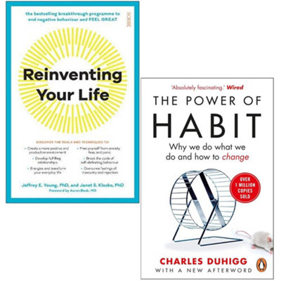 BOOKS4PEOPLE Reinventing Your Life By Jeffrey E. YoungJanet S. Klosko & The Power Of Habit By Charles Duhigg 2 Books Collection Set from B&Q