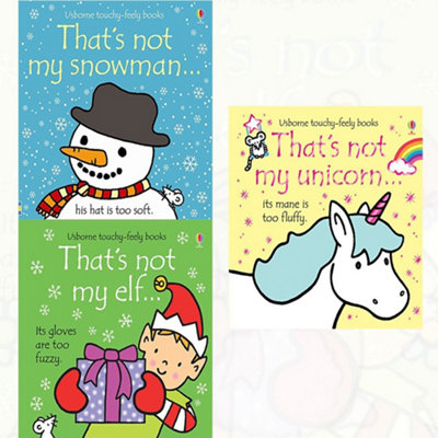 BOOKS4PEOPLE Usborne Thats Not My Touchy Feely Series 3 Books Collection Set (ElfSnowmanUnicorn) from B&Q