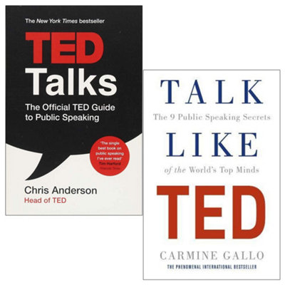 B&Q -  Ted Talks And Talk Like Ted 2 Books Collection Set (Ted Talks: The Official Ted Guide To Public Speaking ,talk Like Ted: The 9 Pub