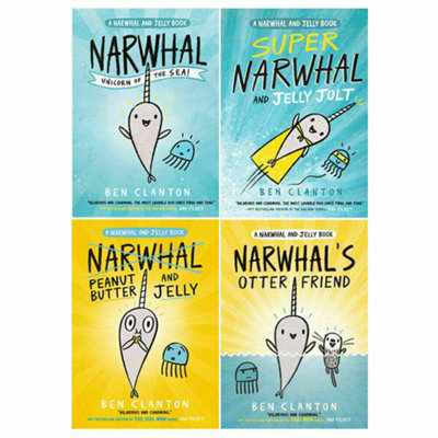 BOOKS4PEOPLE Narwhal And Jelly Series 4 Books Collection Set By Ben Clanton (Narwhals Otter FriendNarwhal Unicorn Of The SeaSuper Narwhal) from B&Q