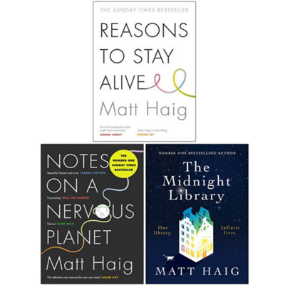 Matt Haig 3 Books Collection Set Reasons To Stay Alive, Notes On A Nervous Plane - Image 4