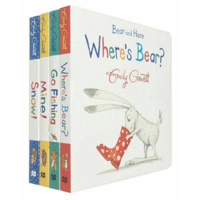 BOOKS4PEOPLE Bear And Hare Series 4 Books Collection Set By Emily Gravett (Bear And Hare : MineBear And Hare : Where's Bear,bear And Hare : from B&Q