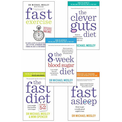 BOOKS4PEOPLE Dr Michael Mosley 5 Books Collection Set (The 8-Week Blood Sugar DietFast AsleepThe Fast DietThe Clever Guts DietFast Exer from B&Q