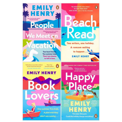B&Q -  Emily Henry Collection 4 Books Set (Book LoversBeach ReadPeople We Meet On Vacation And Happy Place)