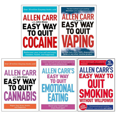 B&Q - Generic Allen Carr Easyway Collection 5 Books Set By Allen Carr & John Dicey (The Easy Way To Quit Quit VapingQuit Quit Emotional