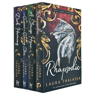 Hodder Books The Bargainer Series 4 Books Collection Set By Laura Thalassa (RhapsodicA Strange HymnThe Emperor Of Evening Stars & Dark from B&Q