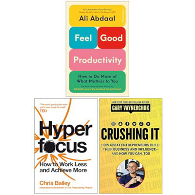 BOOKS4PEOPLE Feel-Good Productivity, Hyperfocus And Crushing It 3 Books Collection Set
