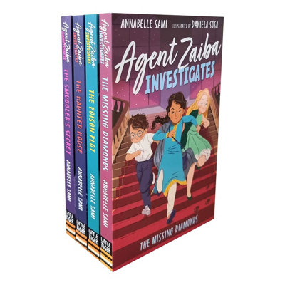 Little Tiger Press Agent Zaiba Investigates Series 4 Books Collection Set (The Missing DiamondsThe Poison PlotThe Haunted House & The Smuggler's from B&Q