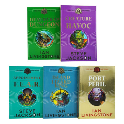 BOOKS4PEOPLE Fighting Fantasy Rpg 5 Books Collection Set (6-10) Deathtrap Dungeon & Classic Adventure Gamebooks Collection
