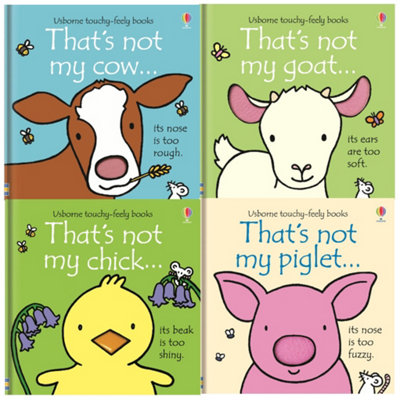 B&Q -  Usborne Thats Not My Farm Animals Collection 4 Books Set (CowGoatChickPiglet)