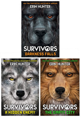 B&Q -  Erin Hunter Survivors Series 3 Books Collection Set (Darkness FallsA Hidden The Empty City)