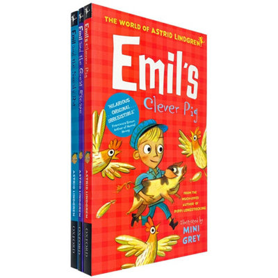 BOOKS4PEOPLE Astrid Lindgren Emil Collection 3 Books Set Great EscapeSneaky RatClever Pig from B&Q