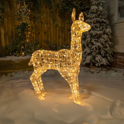 98CM Soft Acrylic Light Up Christmas Reindeer Doe with 230 White or ...