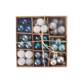 99 Pcs Blue Christmas Decoration Set Xmas Ornament Christmas Baubles