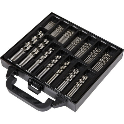 99 Piece HSS Drill Bit Set with Split Point Self-Centering Tips