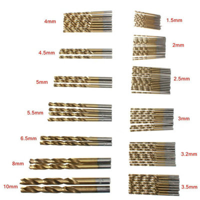99 Piece Titanium Coated HSS Drill Bit Set for Wood, Metal & Plastic DIY