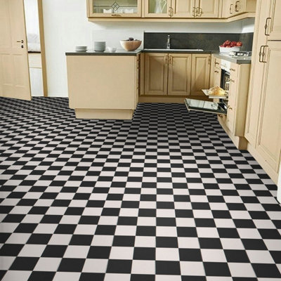 99 York Mardi Gras Chequered Effect Lino Flooring Sheet Vinyl Flooring - 2m(6'6") X 3m(9'9")-6m² - 4