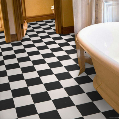 99 York Mardi Gras Chequered Effect Lino Flooring Sheet Vinyl Flooring - 2m(6'6") X 3m(9'9")-6m² - 6