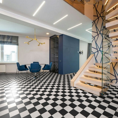 99 York Mardi Gras Chequered Effect Lino Flooring Sheet Vinyl Flooring - 2m(6'6") X 3m(9'9")-6m² - 7