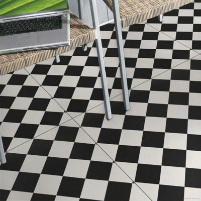 99 York Mardi Gras Chequered Effect Lino Flooring Sheet Vinyl Flooring