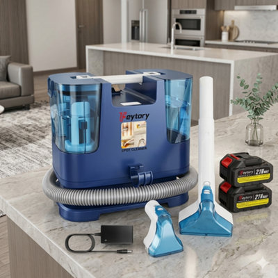 B&Q Cordless Carpet Spot Cleaner Wet And Dry Upholstery Cleaner 300W 12Kpa Portable Stain Remover With Dual 21V Batteries For Carpet S