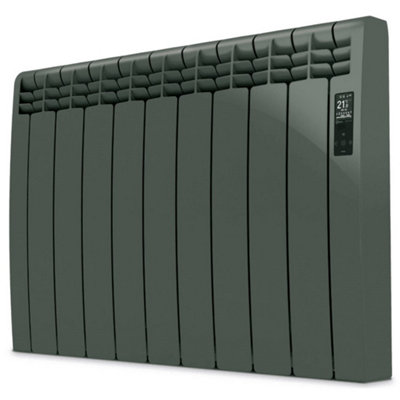 992mm (W) x 585mm (H) - Dark Grey Wi-Fi Electric Oil Filled Radiator (Barcelona) - 1210 Watts - Depth 97mm - Heats Up To 12m²