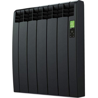 992mm (W) x 585mm (H) - Graphite Wi-Fi Electric Oil Filled Radiator (Barcelona) - 1210 Watts - Depth 97mm - Heats Up To 12m²