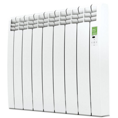 992mm (W) x 585mm (H) - White Wi-Fi Electric Oil Filled Radiator (Barcelona) - 1210 Watts - Depth 97mm - Heats Up To 12m²