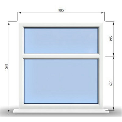 995mm (W) x 1045mm (H) PVCu StormProof Casement Window - 2 Horizontal ...