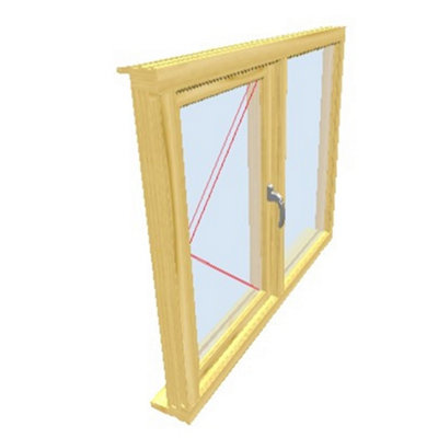 995mm (W) x 1045mm (H) Wooden Stormproof Window - 1/2 Right Opening Window - Toughened Safety Glass