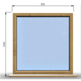 995mm (W) x 1045mm (H) Wooden Stormproof Window - 1 Window (NON Opening) - Toughened Safety Glass