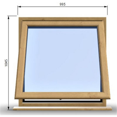 995mm (W) x 1045mm (H) Wooden Stormproof Window - 1 Window (Opening) - Toughened Safety Glass