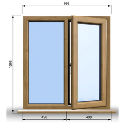 995mm (W) x 1095mm (H) Wooden Stormproof Window - 1/2 Right Opening ...