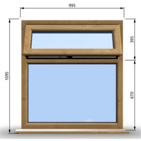 995mm (W) x 1095mm (H) Wooden Stormproof Window - 1 Top Opening Window -Toughened Safety Glass