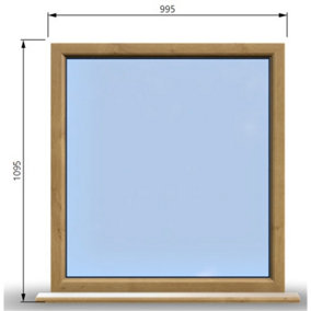 995mm (W) x 1095mm (H) Wooden Stormproof Window - 1 Window (NON Opening) - Toughened Safety Glass