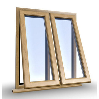 995mm (W) x 1095mm (H) Wooden Stormproof Window - 2 Opening Windows (Opening from Bottom) - Toughened Safety Glass