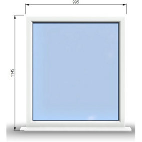 995mm (W) x 1145mm (H) PVCu StormProof Window - 1 Non Opening Window - Toughened Safety Glass - White