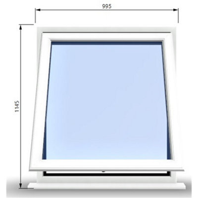995mm (W) x 1145mm (H) PVCu StormProof Window - 1 Opening Window- 70mm Cill - Chrome Handles - Toughened Safety Glass - White