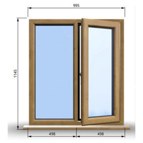 995mm (W) x 1145mm (H) Wooden Stormproof Window - 1/2 Right Opening Window - Toughened Safety Glass