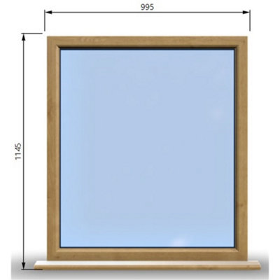 995mm (W) x 1145mm (H) Wooden Stormproof Window - 1 Window (NON Opening) - Toughened Safety Glass