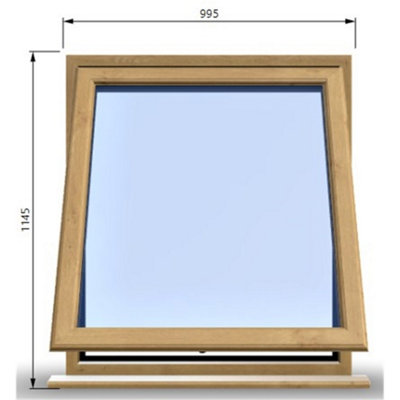 995mm (W) x 1145mm (H) Wooden Stormproof Window - 1 Window (Opening) - Toughened Safety Glass