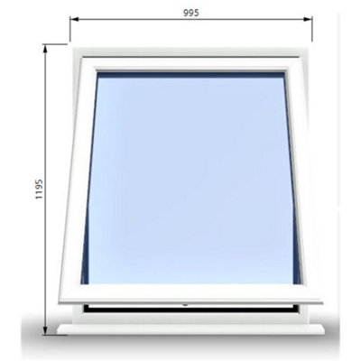 995mm (W) x 1195mm (H) PVCu StormProof Window - 1 Opening Window- 70mm Cill - Chrome Handles - Toughened Safety Glass - White