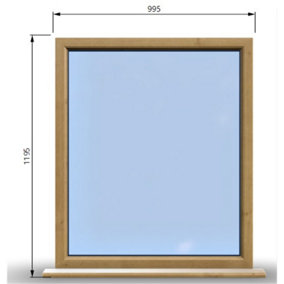 995mm (W) x 1195mm (H) Wooden Stormproof Window - 1 Window (NON Opening) - Toughened Safety Glass